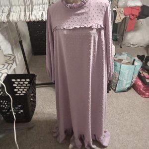 NWOT Lilac Swiss Dot Dress Purple Size 2X Spring Maxi Dress